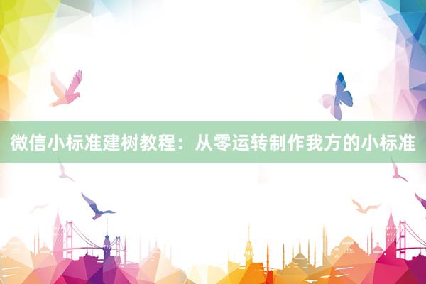 微信小标准建树教程：从零运转制作我方的小标准