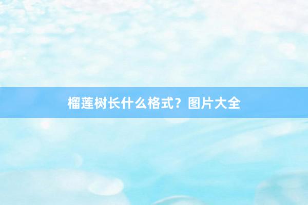 榴莲树长什么格式？图片大全